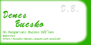 denes bucsko business card